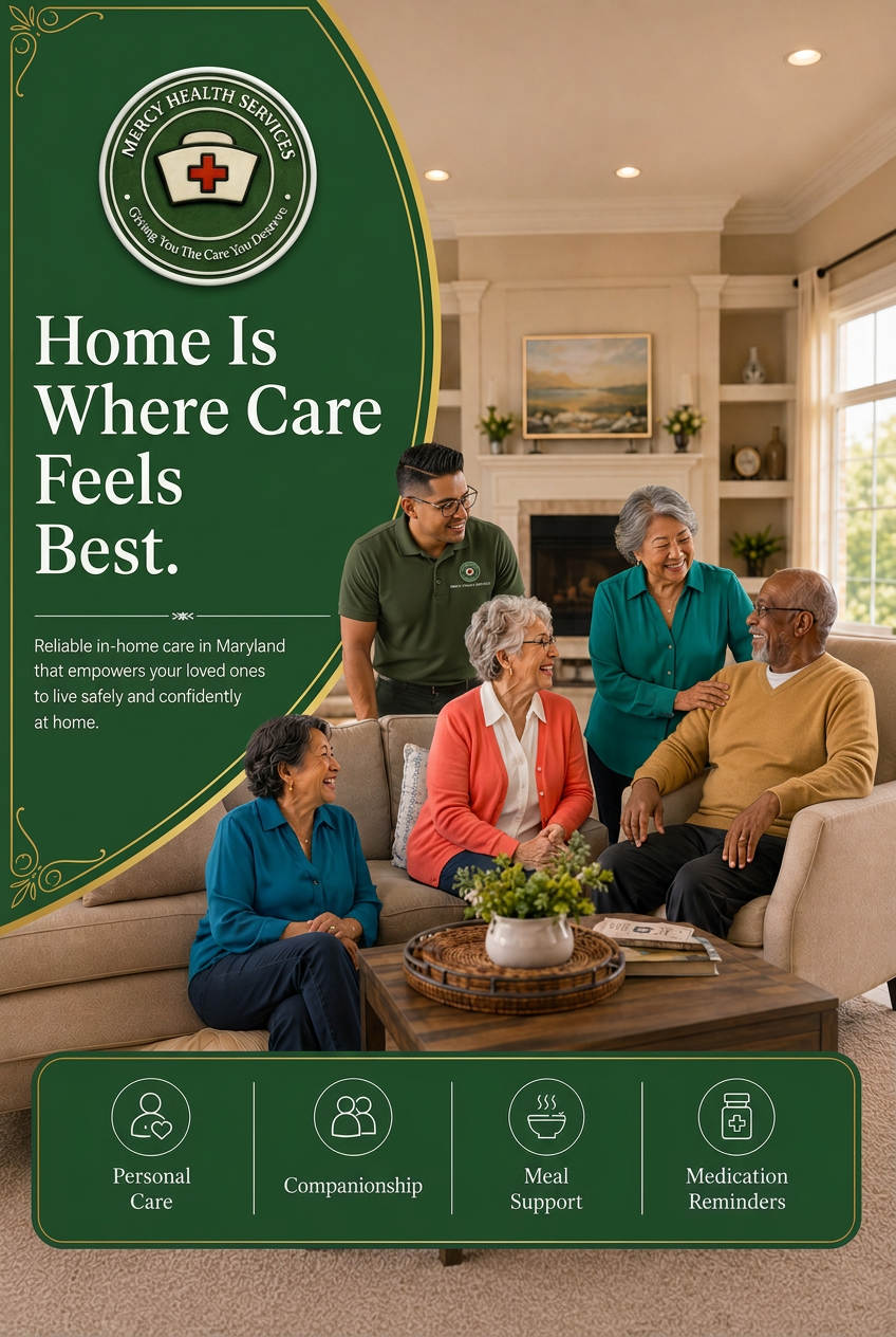 Maryland caregivers supporting comfort and independence — Mercy Health Services