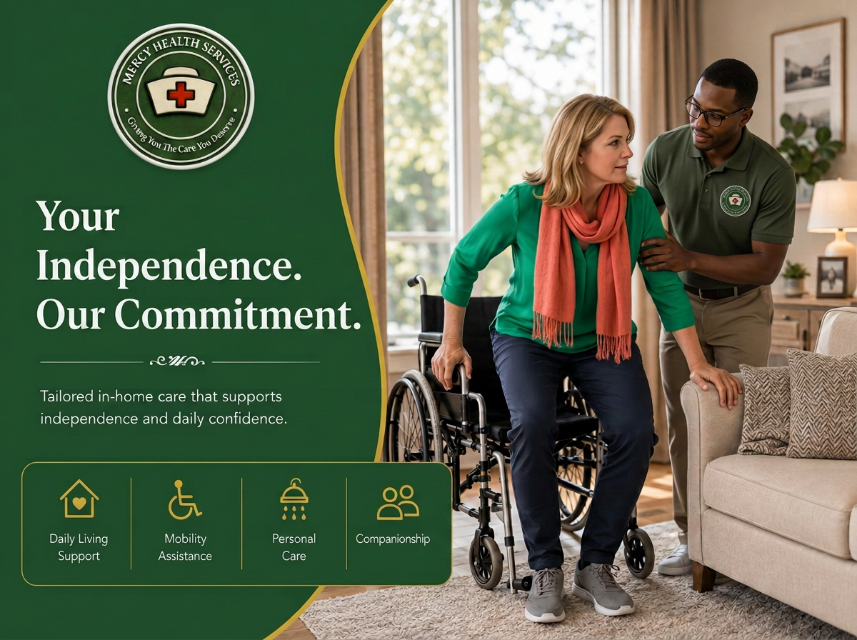Caregiver helping an adult client transfer safely from a wheelchair at home