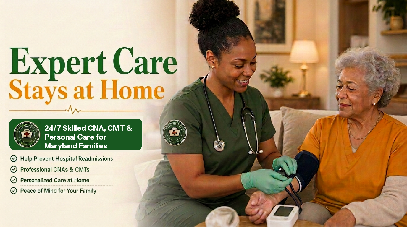 Mercy Health Services caregiver assisting a client at home